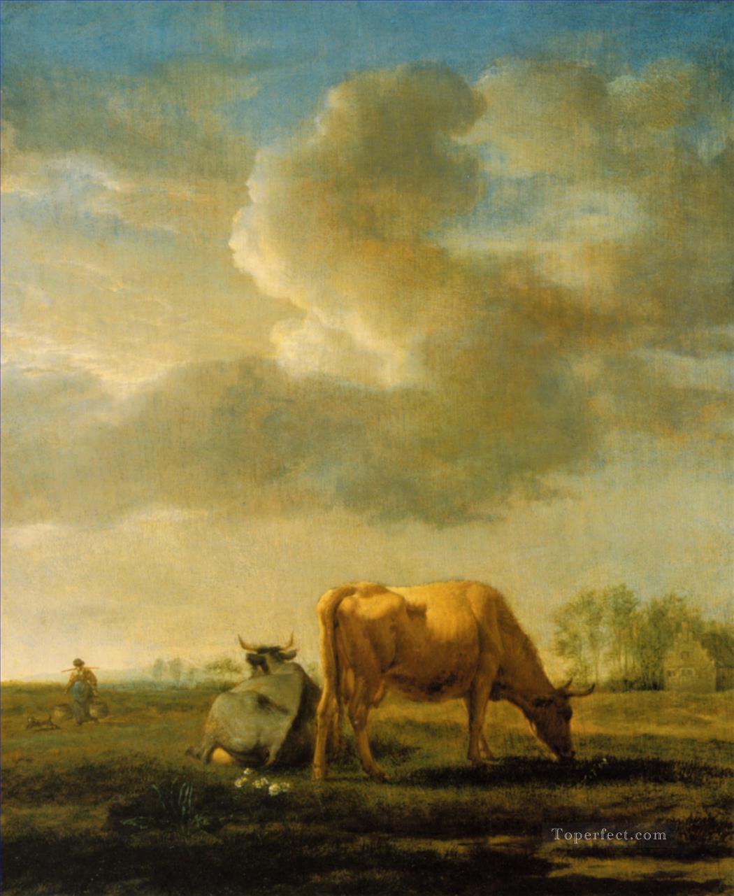 adriaen van de velde vaches sur un pré 1658 Peintures à l'huile